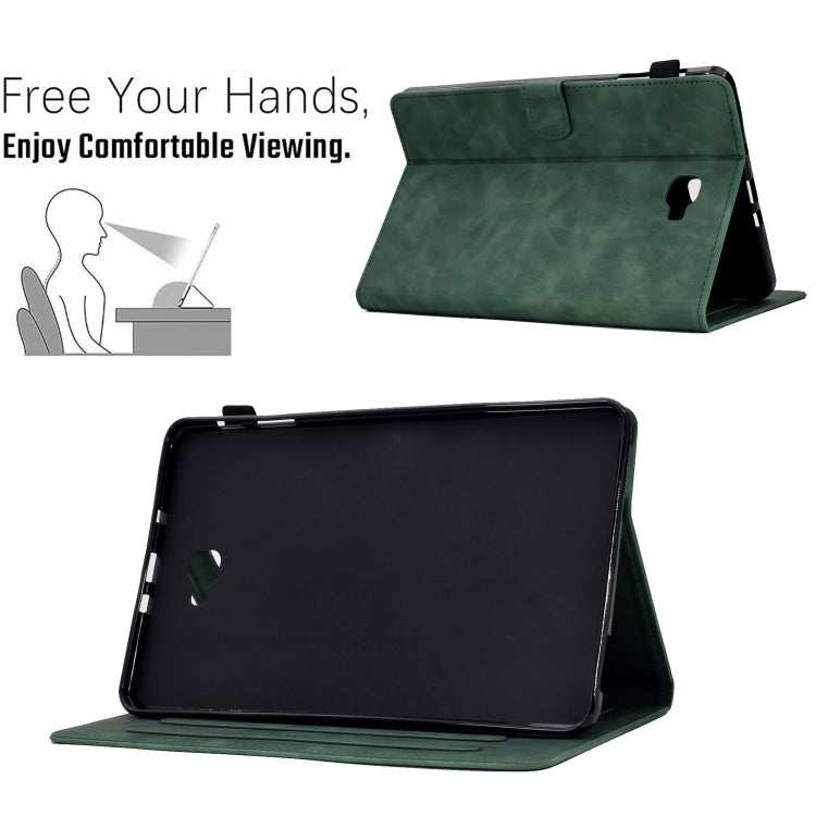 For Samsung Galaxy Tab A 10.1 2016 T580 Peony Butterfly Embossed Leather Smart Tablet Case(Green) - Tab A 10.1 by buy2fix | Online Shopping UK | buy2fix
