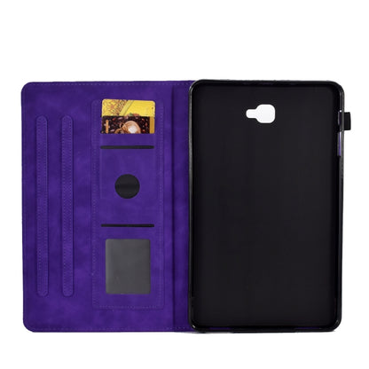 For Samsung Galaxy Tab A 10.1 2016 T580 Peony Butterfly Embossed Leather Smart Tablet Case(Purple) - Tab A 10.1 by buy2fix | Online Shopping UK | buy2fix
