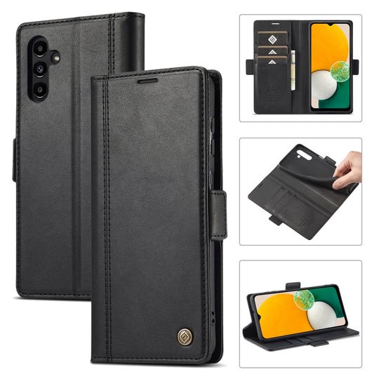 For Samsung Galaxy A54 5G LC.IMEEKE PU + TPU Skin-friendly Feeling Leather Phone Case(Black)