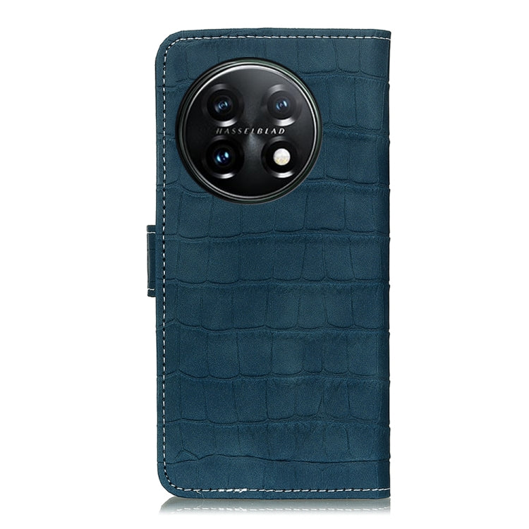 For OnePlus 11 5G Magnetic Crocodile Texture Leather Phone Case(Green) - OnePlus Cases by buy2fix | Online Shopping UK | buy2fix