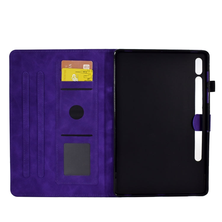 For Samsung Galaxy Tab S7 T870 / S8 X700 Rhombus Embossed Leather Smart Tablet Case(Purple) by buy2fix