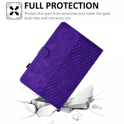 For Samsung Galaxy Tab S7 T870 / S8 X700 Rhombus Embossed Leather Smart Tablet Case(Purple) by buy2fix