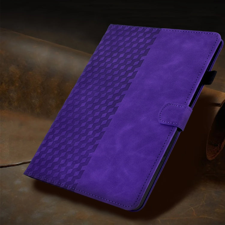 For Samsung Galaxy Tab S7 T870 / S8 X700 Rhombus Embossed Leather Smart Tablet Case(Purple) by buy2fix