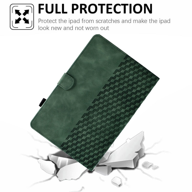 For Samsung Galaxy Tab S7 T870 / S8 X700 Rhombus Embossed Leather Smart Tablet Case(Green) by buy2fix