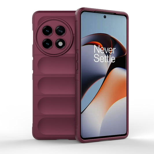 For OnePlus ACE 5G Magic Shield TPU + Flannel Phone Case(Wine Red) - Ace 5 Cases by buy2fix | Online Shopping UK | buy2fix