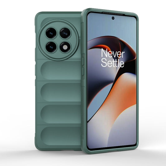 For OnePlus ACE 5G Magic Shield TPU + Flannel Phone Case(Dark Green) - Ace 5 Cases by buy2fix | Online Shopping UK | buy2fix