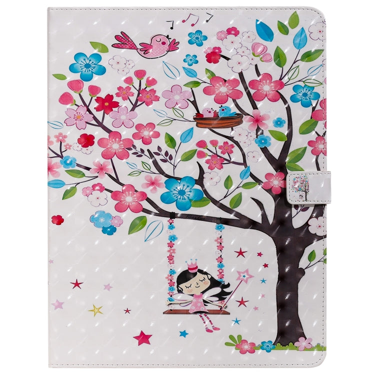 For iPad Pro 12.9 (2020) 3D Colored Drawing Horizontal Flip Leather Tablet Case with Holder & Card Slot & Wallet(Girl Under The Tree) - iPad Pro 12.9 (2020) Cases by buy2fix | Online Shopping UK | buy2fix