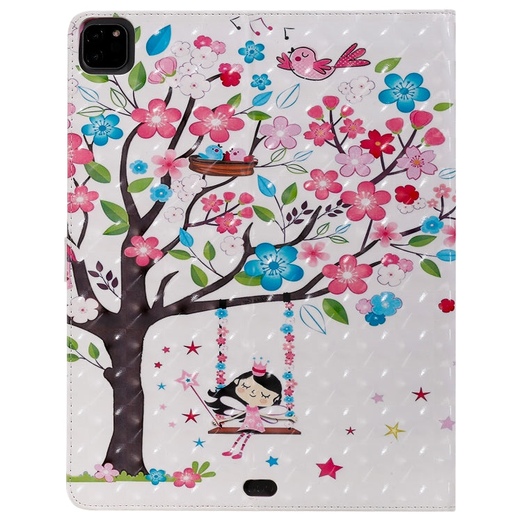 For iPad Pro 12.9 (2020) 3D Colored Drawing Horizontal Flip Leather Tablet Case with Holder & Card Slot & Wallet(Girl Under The Tree) - iPad Pro 12.9 (2020) Cases by buy2fix | Online Shopping UK | buy2fix