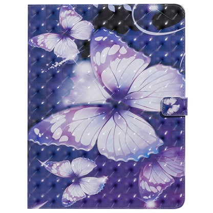 For iPad Pro 12.9 (2020) 3D Colored Drawing Horizontal Flip Leather Tablet Case with Holder & Card Slot & Wallet(Purple Butterfly) - iPad Pro 12.9 (2020) Cases by buy2fix | Online Shopping UK | buy2fix