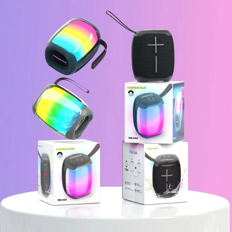 HOPESTAR P50 mini TWS Outdoor RGB Light IPX6 Waterproof Bluetooth Speaker(Blue) - Waterproof Speaker by HOPESTAR | Online Shopping UK | buy2fix