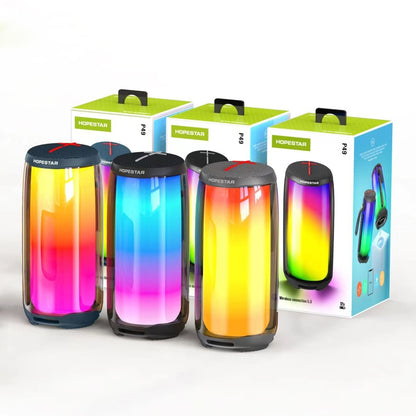 HOPESTAR P49 Tone Pulse RGB Light Waterproof Bluetooth Speaker(Black) - Desktop Speaker by HOPESTAR | Online Shopping UK | buy2fix