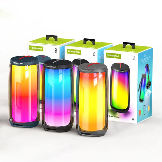 HOPESTAR P49 Tone Pulse RGB Light Waterproof Bluetooth Speaker(Grey) - Desktop Speaker by HOPESTAR | Online Shopping UK | buy2fix