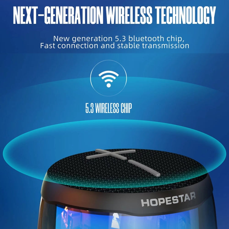 HOPESTAR P49 Tone Pulse RGB Light Waterproof Bluetooth Speaker(Blue) - Desktop Speaker by HOPESTAR | Online Shopping UK | buy2fix