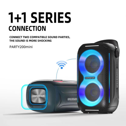 HOPESTAR Party200 mini Portable Tone Pulse RGB Light Bluetooth Speaker(Black) - Waterproof Speaker by HOPESTAR | Online Shopping UK | buy2fix