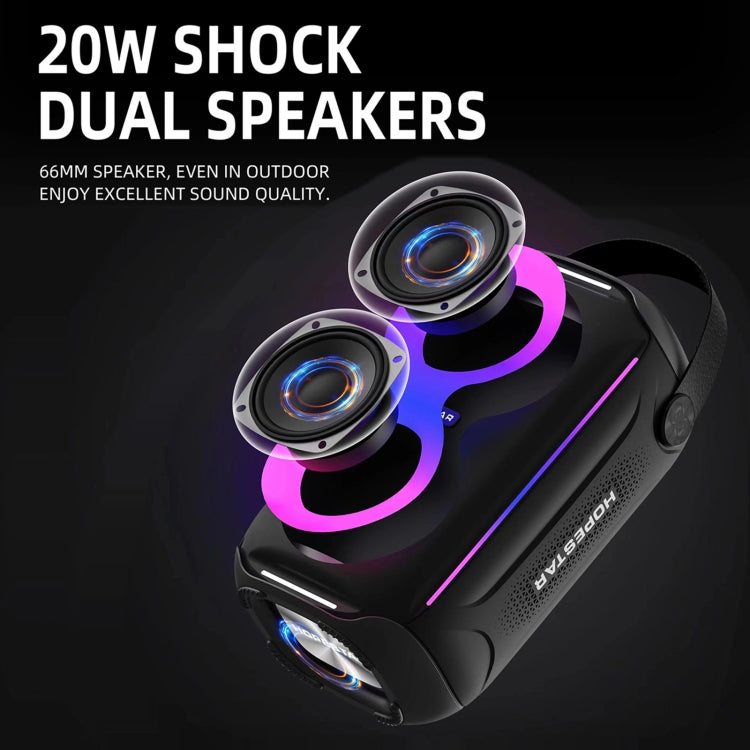 HOPESTAR Party200 mini Portable Tone Pulse RGB Light Bluetooth Speaker(Grey) - Waterproof Speaker by HOPESTAR | Online Shopping UK | buy2fix