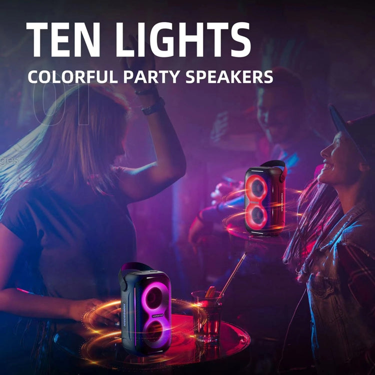 HOPESTAR Party200 mini Portable Tone Pulse RGB Light Bluetooth Speaker(Grey) - Waterproof Speaker by HOPESTAR | Online Shopping UK | buy2fix