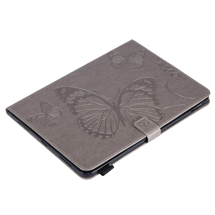 For iPad Pro 11 (2020) Pressed Printing Butterfly Pattern Horizontal Flip Leather Tablet Case with Holder & Card Slots & Wallet(Grey) - iPad Pro 11 (2020) Cases by buy2fix | Online Shopping UK | buy2fix