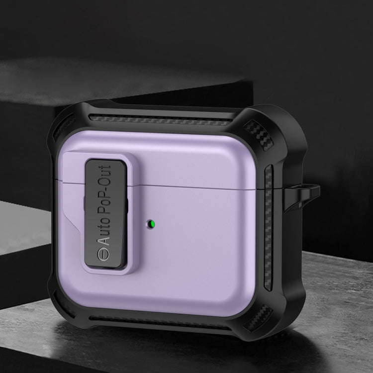For AirPods 3 Signal Flag Wireless Earphones Case with Security Lock(Purple) - For AirPods 3 by buy2fix | Online Shopping UK | buy2fix