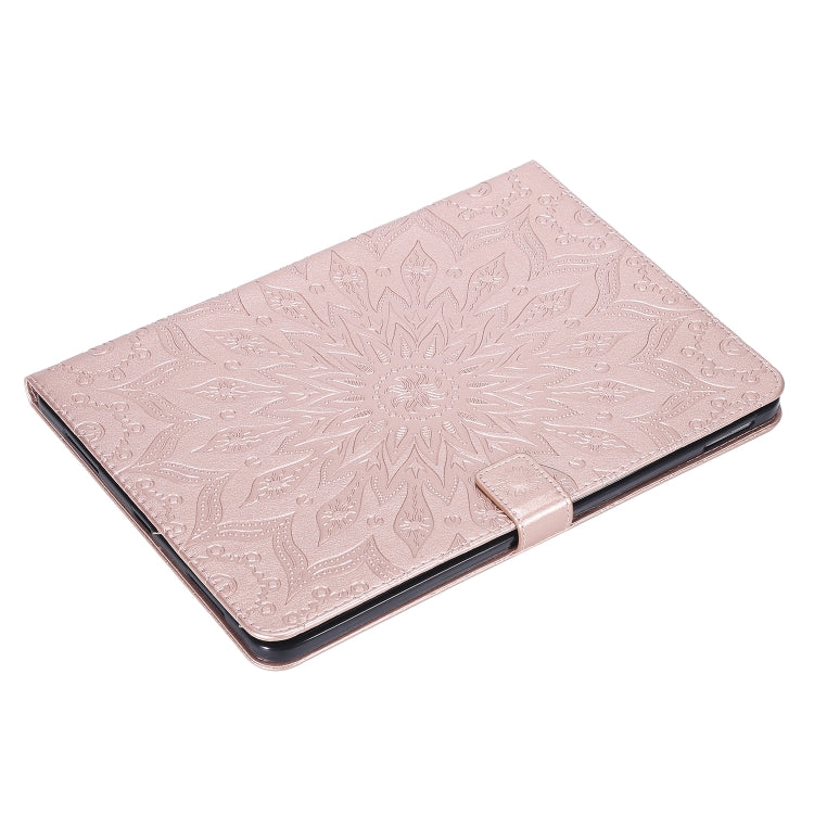 For iPad Pro 11 (2020) Pressed Printing Sunflower Pattern Horizontal Flip PU Leather Tablet Case with Holder & Card Slots & Wallet(Rose Gold) - iPad Pro 11 (2020) Cases by buy2fix | Online Shopping UK | buy2fix