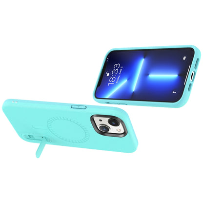 For iPhone 14 Terminator MagSafe Magnetic Holder Phone Case(Mint Green) by buy2fix