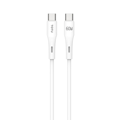TOTU BT-022 Skin Sense Series Type-C to Type-C Silicone Data Cable, Length:1m(White) - USB-C & Type-C Cable by TOTUDESIGN | Online Shopping UK | buy2fix