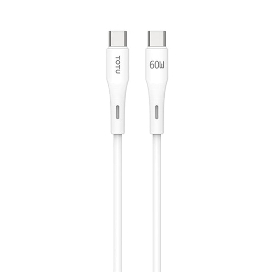 TOTU BT-022 Skin Sense Series Type-C to Type-C Silicone Data Cable, Length:1m(White) - USB-C & Type-C Cable by TOTUDESIGN | Online Shopping UK | buy2fix