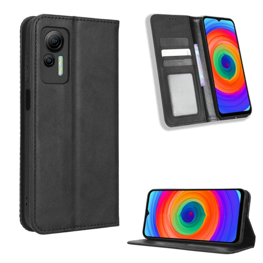 For Ulefone Note 14 Magnetic Buckle Retro Texture Leather Phone Case(Black) by buy2fix