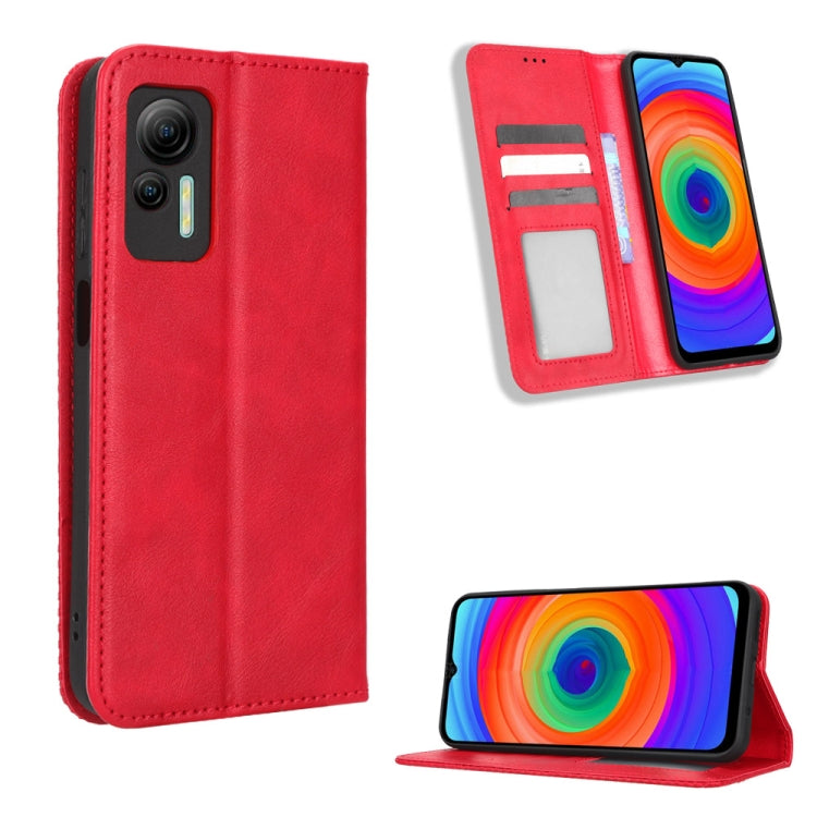 For Ulefone Note 14 Magnetic Buckle Retro Texture Leather Phone Case(Red) by buy2fix