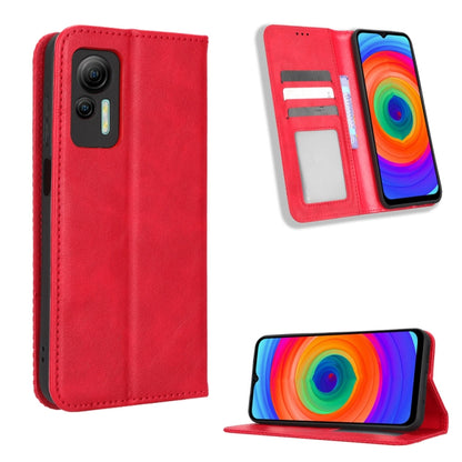 For Ulefone Note 14 Magnetic Buckle Retro Texture Leather Phone Case(Red) by buy2fix