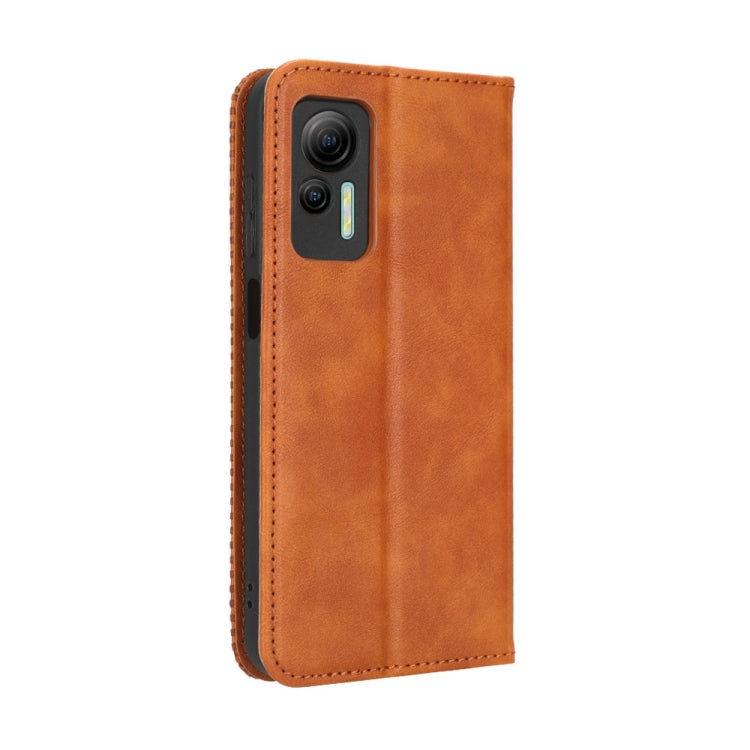 For Ulefone Note 14 Magnetic Buckle Retro Texture Leather Phone Case(Brown) by buy2fix