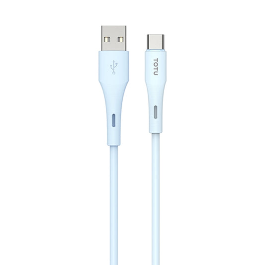 TOTU BT-023 Skin Sense Series USB to Type-C Silicone Data Cable, Length:1m(Blue) - USB-C & Type-C Cable by TOTUDESIGN | Online Shopping UK | buy2fix