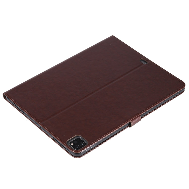 For iPad Pro 12.9 (2020) Pressed Printing Cat and Tree Pattern Horizontal Flip Leather Tablet Case with Holder & Card Slots & Wallet(Coffee) - iPad Pro 12.9 (2020) Cases by buy2fix | Online Shopping UK | buy2fix