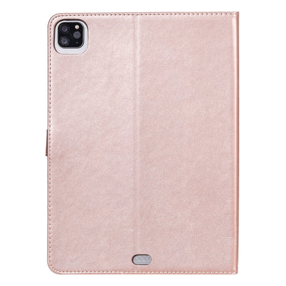 For iPad Pro 11 (2020) Pressed Printing Cat and Tree Pattern Horizontal Flip Leather Tablet Case with Holder & Card Slots & Wallet(Rose Gold) - iPad Pro 11 (2020) Cases by buy2fix | Online Shopping UK | buy2fix