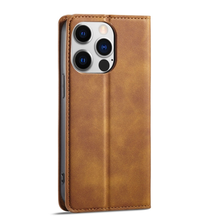 For iPhone 14 Pro Forwenw Dream Series Oil Edge Strong Magnetism Leather Phone Case(Brown) - iPhone 14 Pro Cases by Forwenw | Online Shopping UK | buy2fix