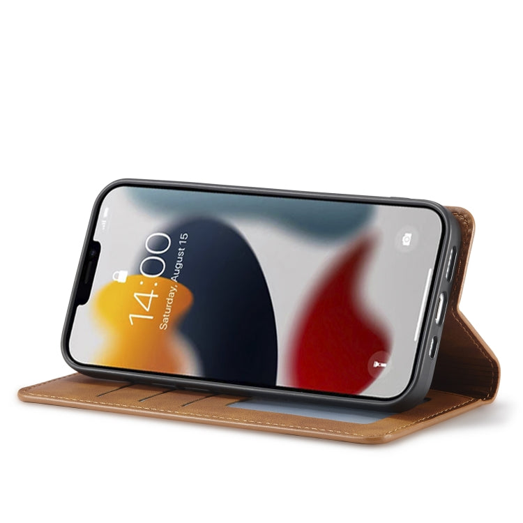 For iPhone 14 Pro Forwenw Dream Series Oil Edge Strong Magnetism Leather Phone Case(Brown) - iPhone 14 Pro Cases by Forwenw | Online Shopping UK | buy2fix