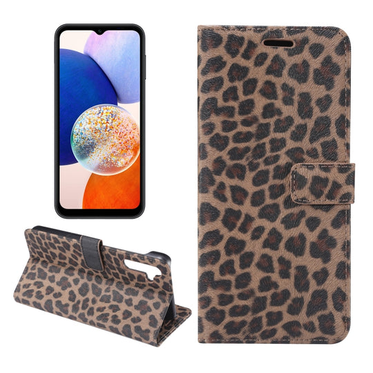 For Samsung Galaxy A54 5G Leopard Pattern Flip Leather Phone Case(Brown)