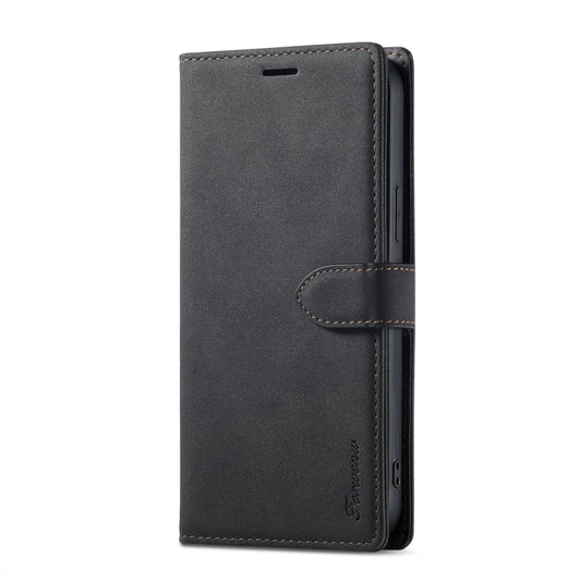 For iPhone 14 Plus Forwenw F1 Series Matte Strong Magnetism Leather Phone Case(Black) - iPhone 14 Plus Cases by Forwenw | Online Shopping UK | buy2fix