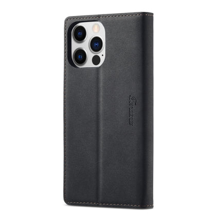 For iPhone 14 Pro Forwenw F1 Series Matte Strong Magnetism Leather Phone Case(Black) - iPhone 14 Pro Cases by Forwenw | Online Shopping UK | buy2fix