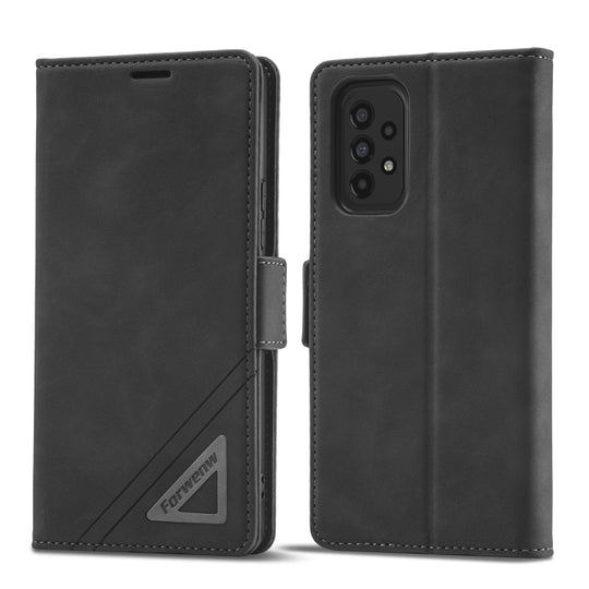 For Samsung Galaxy A54 5G Forwenw F3 Series Dual-side Buckle Leather Phone Case(Black)