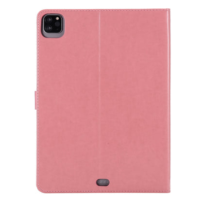 For iPad Pro 11 (2020) Pressed Printing Woman and Cat Pattern Horizontal Flip Leather Tablet Case with Holder & Card Slots & Wallet(Pink) - iPad Pro 11 (2020) Cases by buy2fix | Online Shopping UK | buy2fix