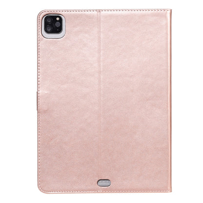 For iPad Pro 11 (2020) Pressed Printing Woman and Cat Pattern Horizontal Flip Leather Tablet Case with Holder & Card Slots & Wallet(Rose Gold) - iPad Pro 11 (2020) Cases by buy2fix | Online Shopping UK | buy2fix