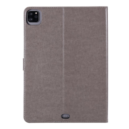 For iPad Pro 11 (2020) Pressed Printing Woman and Cat Pattern Horizontal Flip Leather Tablet Case with Holder & Card Slots & Wallet(Grey) - iPad Pro 11 (2020) Cases by buy2fix | Online Shopping UK | buy2fix