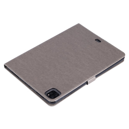 For iPad Pro 11 (2020) Pressed Printing Woman and Cat Pattern Horizontal Flip Leather Tablet Case with Holder & Card Slots & Wallet(Grey) - iPad Pro 11 (2020) Cases by buy2fix | Online Shopping UK | buy2fix