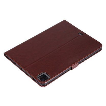 For iPad Pro 11 (2020) Pressed Printing Woman and Cat Pattern Horizontal Flip Leather Tablet Case with Holder & Card Slots & Wallet(Coffee) - iPad Pro 11 (2020) Cases by buy2fix | Online Shopping UK | buy2fix