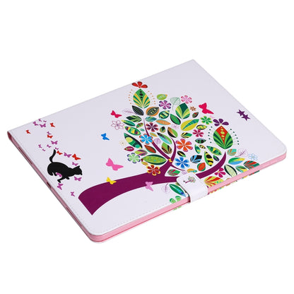 For iPad Pro 12.9 (2020) Colored Drawing Horizontal Flip Leather Tablet Case with Holder & Card Slot & Wallet(Cat and Tree) - iPad Pro 12.9 (2020) Cases by buy2fix | Online Shopping UK | buy2fix