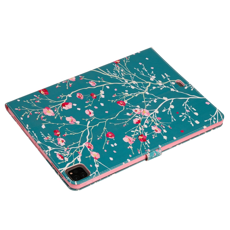 For iPad Pro 12.9 (2020) Colored Drawing Horizontal Flip Leather Tablet Case with Holder & Card Slot & Wallet(Apricot Blossom Tree) - iPad Pro 12.9 (2020) Cases by buy2fix | Online Shopping UK | buy2fix