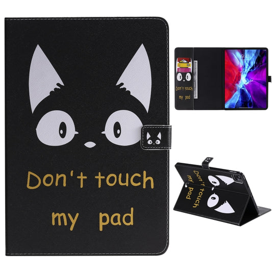 For iPad Pro 12.9 (2020) Colored Drawing Horizontal Flip Leather Tablet Case with Holder & Card Slot & Wallet(Cat Ears) - iPad Pro 12.9 (2020) Cases by buy2fix | Online Shopping UK | buy2fix