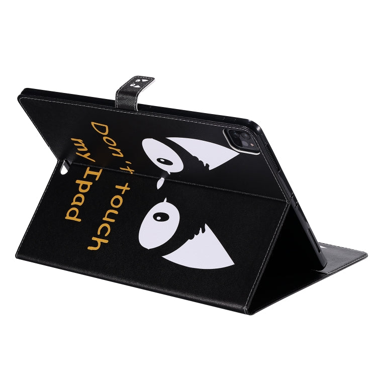 For iPad Pro 12.9 (2020) Colored Drawing Horizontal Flip Leather Tablet Case with Holder & Card Slot & Wallet(Cat Ears) - iPad Pro 12.9 (2020) Cases by buy2fix | Online Shopping UK | buy2fix