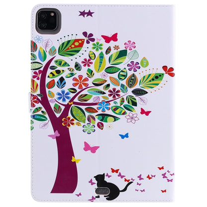 For iPad Pro 11 (2020) Colored Drawing Horizontal Flip Leather Tablet Case with Holder & Card Slot & Wallet(Cat and Tree) - iPad Pro 11 (2020) Cases by buy2fix | Online Shopping UK | buy2fix