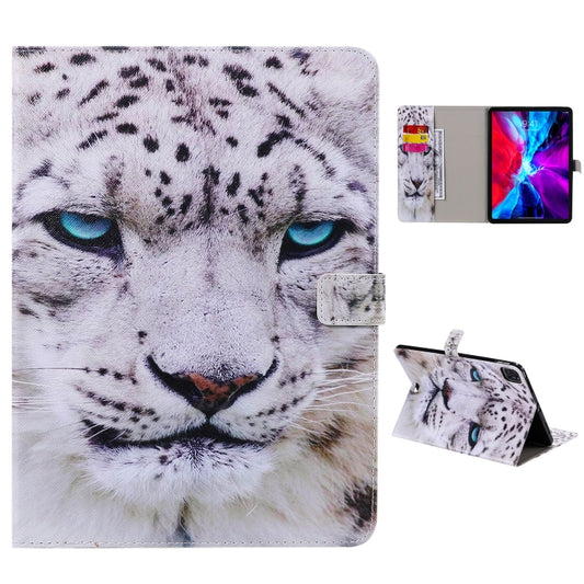 For iPad Pro 11 (2020) Colored Drawing Horizontal Flip Leather Tablet Case with Holder & Card Slot & Wallet(White Leopard) - iPad Pro 11 (2020) Cases by buy2fix | Online Shopping UK | buy2fix